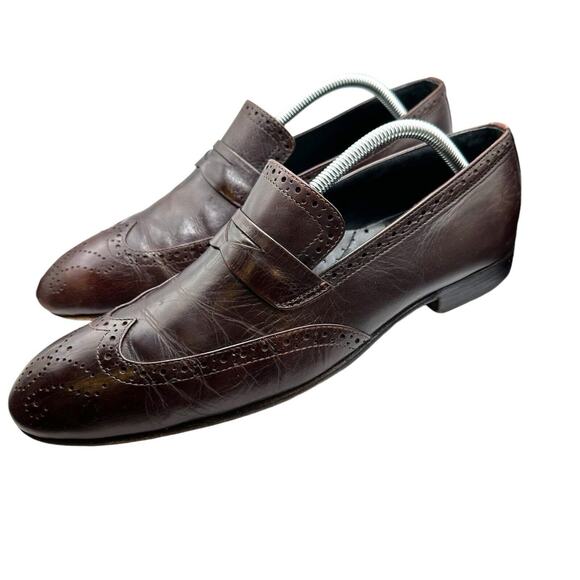 Studio Empoli Mens Loafers Size 9 Brown Leather Dress Shoes Handmade in Italy main image 8